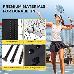 BAGAIL Outdoor Badminton Net Set with Anti-Sag