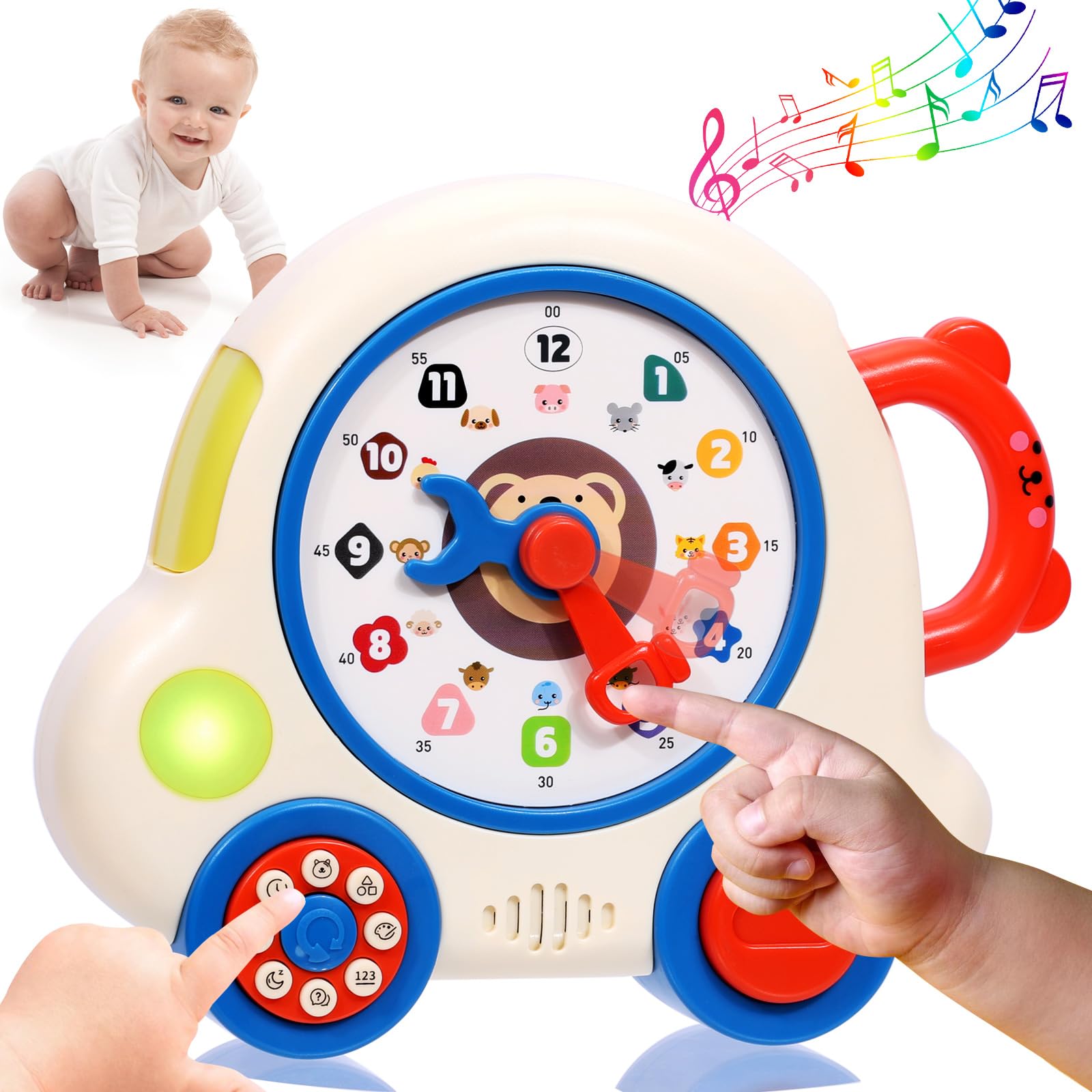 Photo 1 of COUOMOXA Learning Clock for Toddlers: Interactive Educational Toy with Montessori Principles - Sensory Clock for 1-3 Year Olds