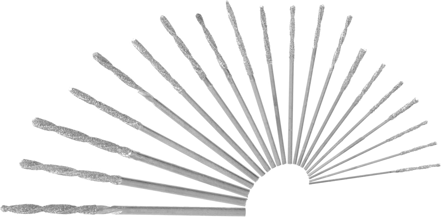 HSS Kaufhof 0600090 20 piece Tiny Small Drill Bits 6180 Numbered Sizes High Speed Steel Wire