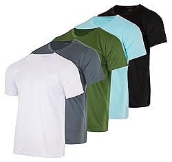 5 Pack:Men’s Mesh Active Wear T-Shirt Essentials