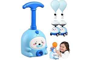 Balloon Launcher Toy Set - Animal Air Powered Balloon Car Launcher with Manual Pump, 2-in-1 Balloon Racing & Flying Science S