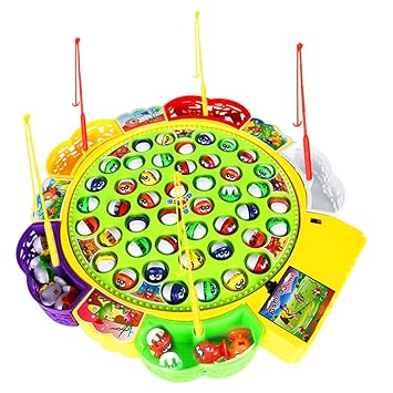 F Fityle Elektrisches Fisch Angeln Spielzeug, Elektro Angelspiel Musikalisches Rollenspielzeug für Kinder Früherziehung - # A