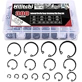 Hilitchi 300-Pcs [15-SIZE] Alloy Steel Internal Circlip Snap Retaining Clip Ring Assortment Set