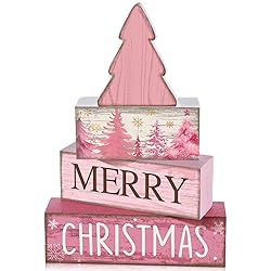 Lineshading 4 Pcs Christmas Table Decoration Wooden