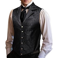 Barry.Wang Black Victorian Vest Loki Men Costume