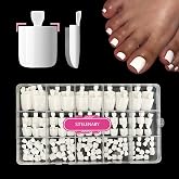 White Toe Nail Press ons,SITELENABY Press On Toenails for Women 150 PCS | White Fake Toenails Press on Nails,15 Sizes Soft Gel False Toenail Extension,Full Cover Gel Acrylic for Salon X