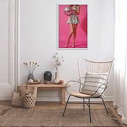 Trendy Disco Ball Canvas Wall Art Funky Pink Preppy