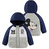 Disney Mickey Mouse Boys Color Block Puffer Coat Jacket for Toddler and Big Kids