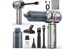 Yomile Mini Vacuum Cleaner, 2 in 1 21000PA Brushless Car Vacuum &210000RPM Air Duster 9000mAh Battery Air Blower Wireless Handheld Vacuum for Car,Office and Home (Sliver, 21Kpa)