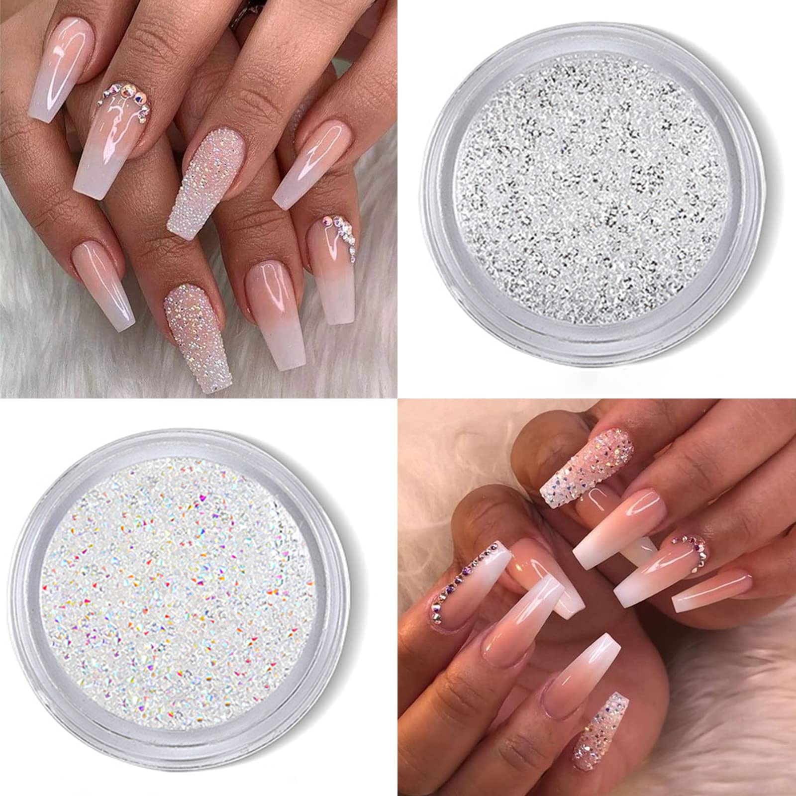 4 Boxes Flatback Rhinestones and Pearls Nail Charms for Acrylics - Crystals, Half Rounds, and Accessories for DIY Nail Art Decor - Image 4