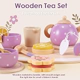 AOLEVA Kids Wooden Tea Set Toy for Toddlers 3 4 5 Years Old view 4