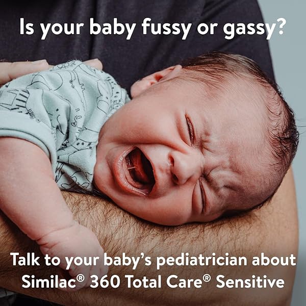 SIMILAC 360 TOTAL CARE SENSITIVE INFANT FORMULA FOR FUSSINESS & GAS DUE TO LACTOSE SENSITIVITY, HAS 5 HMO PREBIOTICS, LIQUID BABY FORMULA, READY TO FEED, 8-FL-OZ BOTTLE, PACK OF 24