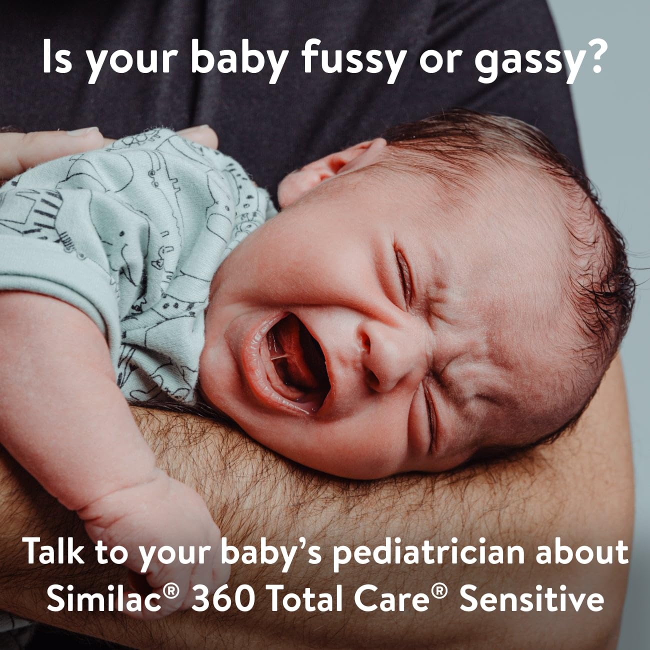 Similac 360 Total Care Sensitive Infant Formula for Fussiness & Gas Due to Lactose Sensitivity, Has 5 HMO Prebiotics, Baby Formula, Ready to Feed, 8-fl-oz Bottle, Pack of 24