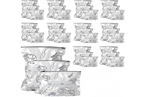 30Pcs Resealable Aluminium Foil Bags, Reusable Freezer Bags Cooler Pouches for Food Storage, Long Lasting Freshness Congelate