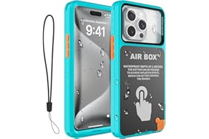 Haireca Underwater Phone Case for Snorkeling, [IP68 Waterproof] [Sensitive Inflated Touchscreen] [Precise Buttons], Only for 6.7" iPhone 15/14/13/12 Pro Max, iPhone 16/15/14 Plus, Teal