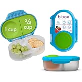 b.box Snack Box, Snack Containers for Kids, Kids Lunch Box, Toddler Snacks | 1 3/4 Cup Bento Box for Kids, Lunch Containers, Leak Proof, Dishwasher Safe, BPA Free, PFAS Free, Ages 4m+ &mdash; Ocean Breeze