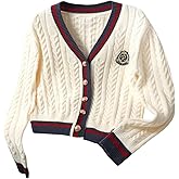 SOLY HUX Women's Cable Knit Cardigan Button Up V Neck Preppy Sweater Fall Knit Outerwear
