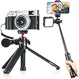 Ulanzi MT-16 Camera Tripod Stand Holder, Mini Tabletop Tripod Selfie Stick with Cold Shoe, Travel Tripod for iPhone 12 Canon 