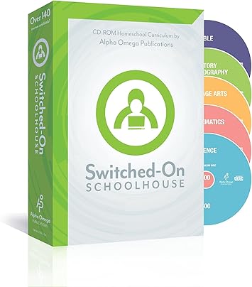 Amazon Com Alpha Omega Publications Switched On Schoolhouse 4the Grade Curriculum Cd Rom Set Of Math Language Science History Geography Bible Office Products