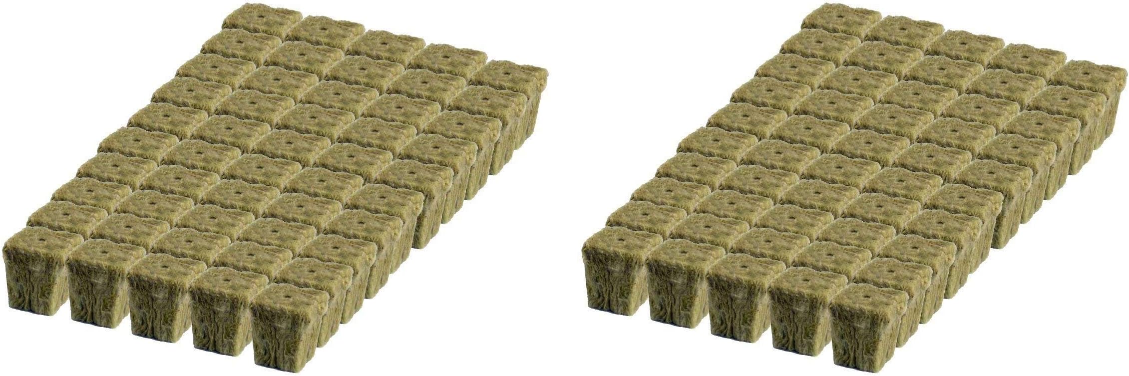 Grodan 1" x 1" Starter Plug Rockwool Hydroponic Grow Media (50 Cubes) (Тwо Расk)