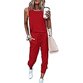 PRETTYGARDEN Women's Two Piece Outfit Sets Casual Summer Sleeveless Matching Lounge Wear Spring Travel Clothes Tracksuit
