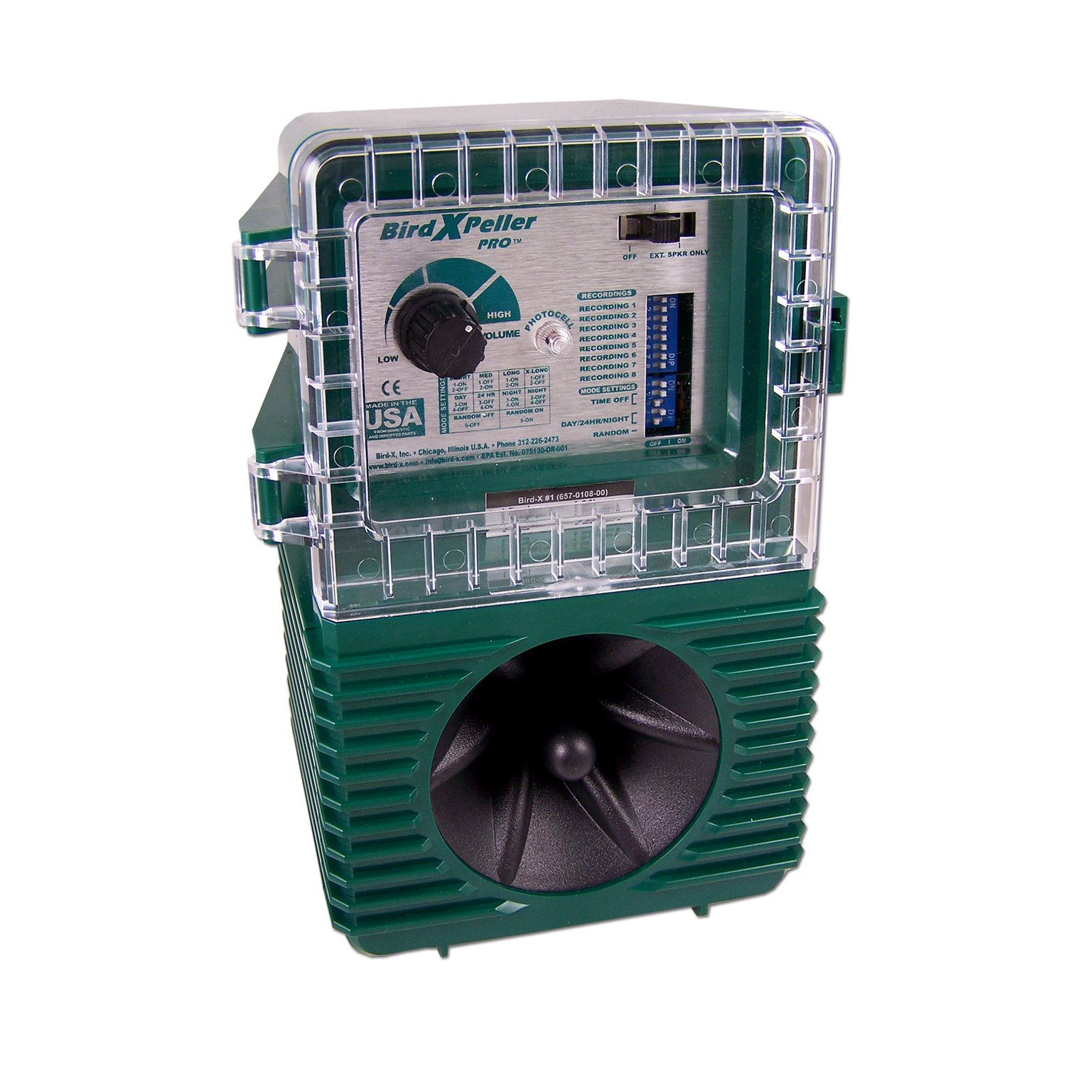 Bird-X BirdXPeller PRO Electronic Bird Repeller Version WP for Woodpeckers & Sparrows