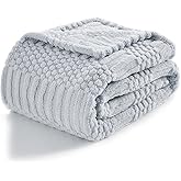 lifein Throw Blanket for Couch-Light Grey Boho Throw Blanket, Soft Fleece Plush Lightweight Blankets&Throws for All Seasons, Fuzzy Decorative Blankets for Livingroom Bed Sofa Chair (50x60, Light Grey)