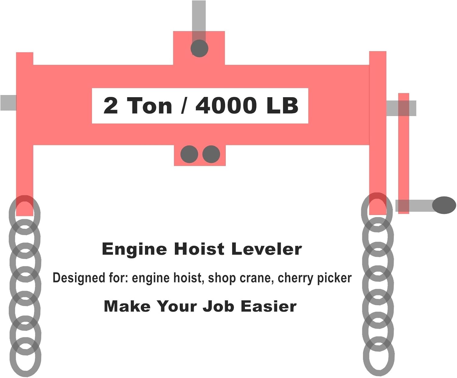 Orion Motor Tech 2 Ton (4000lbs) Engine Hoist/Shop Crane/Cherry Picker Load Leveler with Chains: Automotive