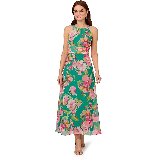 【海外限定】AdriannaPapell ドレス☆Floral Crinkle Chiffon Dr Adrianna Papell Floral Crinkle Chiffon Gown | Nordstrom