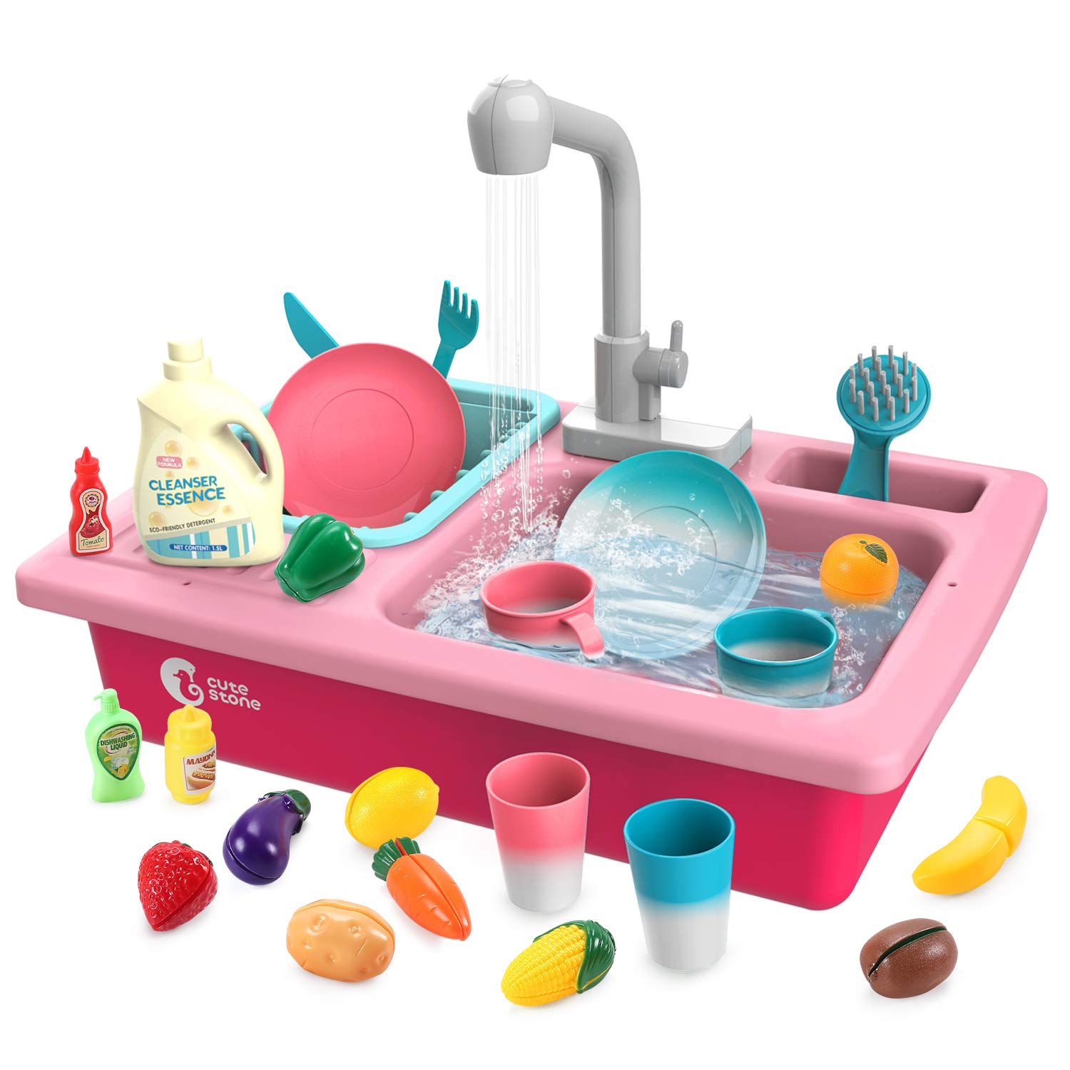 CUTE STONE Play Kitchen Sink Toys