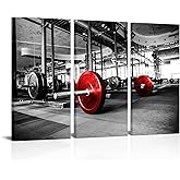 Saypeacher Weightlifting Canvas Wall Art Dumbbells Painting Pictures Gym Training Poster Fitness Artwork Prints