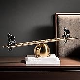 FUNSXBUG 18.5 Inch The Thinker Statue Creative Thinking Man Statues Sitting on The Ladder Sculptures Collectible Figurines Home Decor Living Room Decoration