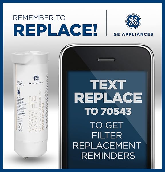GE XWFE REFRIGERATOR WATER FILTER, GENUINE REPLACEMENT FILTER, CERTIFIED TO REDUCE LEAD, SULFUR, AND 50+ OTHER IMPURITIES, REPLACE EVERY 6 MONTHS FOR BEST RESULTS, PACK OF 1