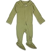 Organic 2-Way Zipper Footie in Sage
