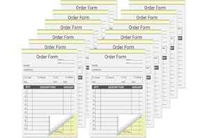 suituts 12 Pack Sales Order Book 3.5 x 5.5 Inch, 2 Part Carbonless Sale Receipt Books Invoice Book for Small Business, 50 Sets Each Pad,Total 600 Sets