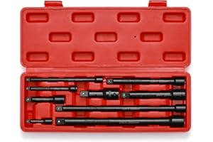 EMENTOL 9PCS Impact Extension Bar Set, 1/4", 3/8" and 1/2" Drive Socket Extension Set, CR-V Steel, Ext. bar