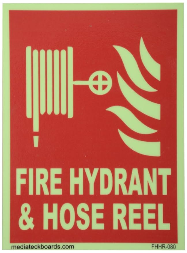 Mediateckboards Fire Hydrant & Hose Reel Signage Board, 15 cm x 20.5 cm