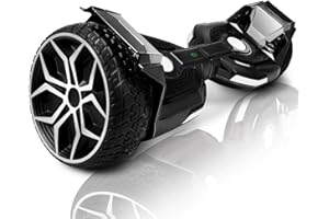 EMAXUSA, 8.5” All Terrain Hover Board, Off Road Self Balancing Scooter with Bluetooth and LED Lights, UL2272 Safety Certified (Black)