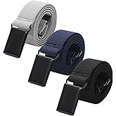 AWAYTR Toddler Boy Kids Buckle Belt - Adjustable Elastic Child Silver Buckle Belts, 3 Pieces