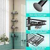 HapiRm Telescopic Corner Shower Caddy 4 Tier 22 Hooks Rustproof Adjustable view 3