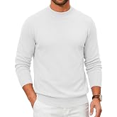 COOFANDY Mens Turtleneck Knit Mock Neck Sweater Casual Lightweight Pullover | Half Neck Ribbed Knitted, Long Sleeve Slim Fit, Basic Thermal, Comfortable No Itching, Business Fall Winter Dress Christmas