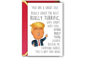 Ziwenhu Crazy Donald Trump Fathers Day Cards Gifts for Dad, Trump Fathers Day Card from Daughter, Joke Trump Birthday Cards for Men, Funny Trump Gifts for Father, Family