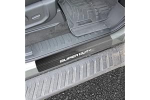 MARJIN 4PCS Car Door Sill Protector for Super Tudy F150 F250 F350 F450，Self-Adhesive Carbon Fiber Tape Anti Scratch Car Door Edge Entry Guards Stickers，Car Door Steps Covers Scratch Pad Protective Films