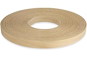 LEYAFLEX Birch Veneer Edge Banding 3/4 inch x 25 ft Pre Glued Wood Adhesive Edging Trim Tape Iron On Flexible Strips Roll Furniture Laminate Glue Plywood Sheets Strips Sheet Band Formica Glue Bendable