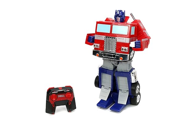JADA TOYS – TRANSFORMERS OPTIMUS PRIME CONVERTING RC VEHICLE – KIDS TOYS GIFT WITH TRANSFORMATION FROM TRUCK TO ROBOT – LIGHTS & SOUNDS – FULL FUNCTION REMOTE CONTROL – 13″ LONG