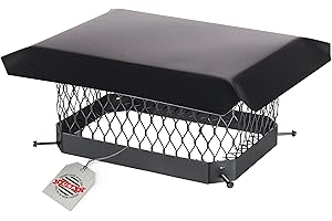 HY-Guard Galvanized Steel Chimney Cover - HY-C Black Chimney Cap, Single Bolt-On Chimney Fireplace Cover, Chimney Flue Cover to Fit On Existing Flue Tiles, Chimney Vent Cap with Hood Plate (9" x 13")