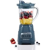 Hamilton Beach Power Elite Blender For Smoothies With Wave Action System | 40 oz. Glass Jar | 12 Functions Including Puree, Crush Ice | 700 Watts | Kitchen Makeover Blue | 58155