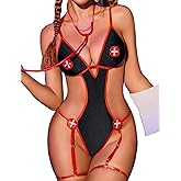 Avidlove Women Nurse Lingerie Set Sexy Cosplay Halloween Costume Outfit Garter Lingeire Bodysuit S-XXL
