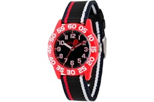 EWATCHFACTORY Red Balloon Kids' Plastic Time Teacher Analog Quartz Nylon Strap Watch