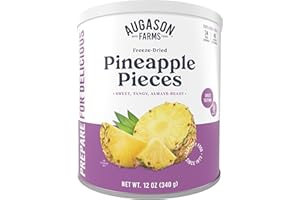 Augason Farms Freeze Dried Pineapple Pieces Can, Emergency Food Supply, Everyday Meals, 34 Servings